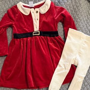 Carter's Red and White Dress with Tights